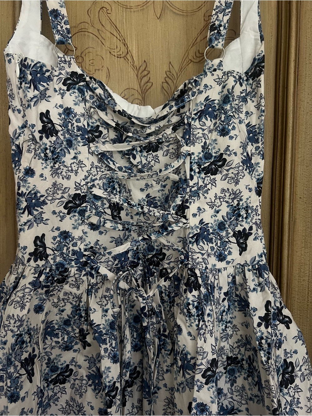 Peppermayo White and Blue Floral Mini Dress - Picture 5 of 6